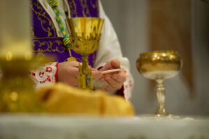 Communion during church service