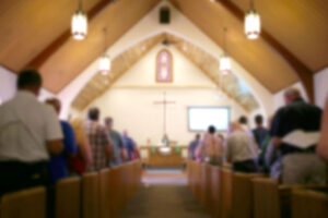 Inside of full church