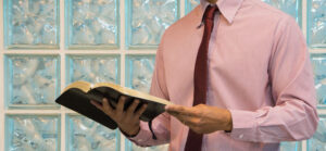 Man reading holy bible