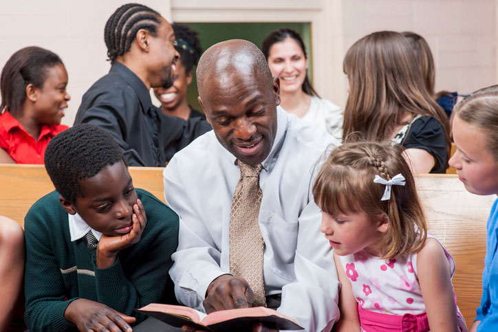 Church job of leading bible study with children