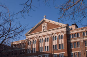 Religious building with cross on top