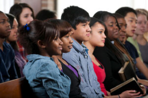 Youth group in church