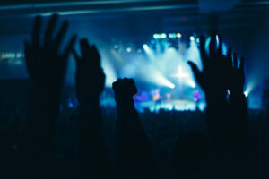 Hands raised in worship