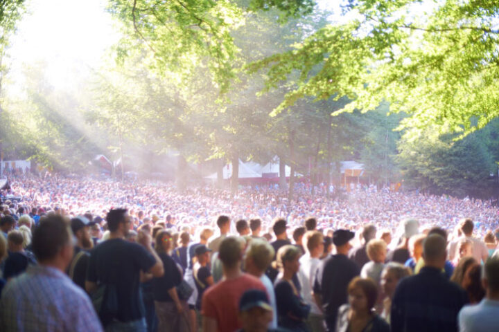 Large crowd at concert or event