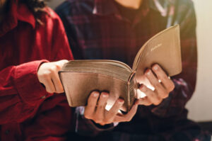 Man and woman studying bible together