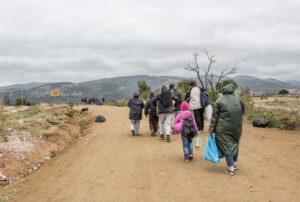 Refugees on road