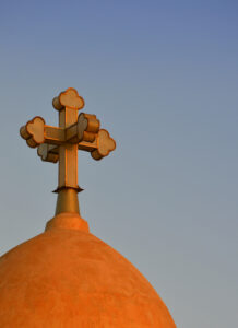 coptic cross atop church