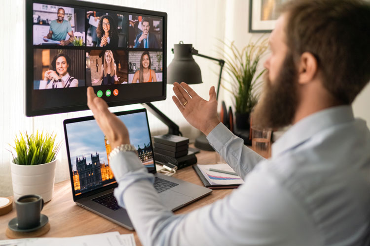 praying over video conference