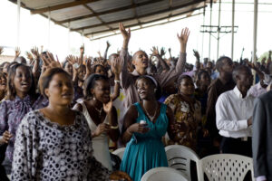 worshippers in a church service