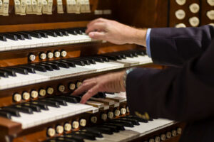 playing the church organ