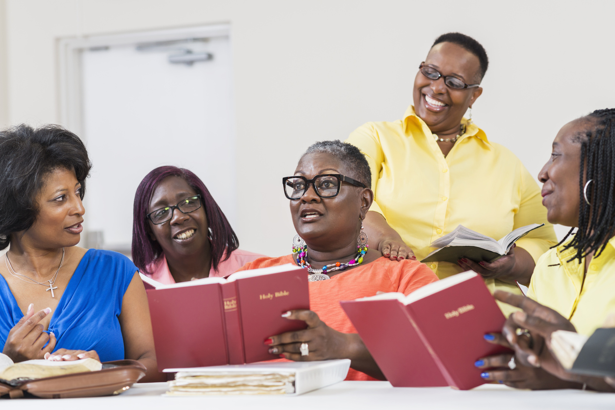 group of women in bible study meeting