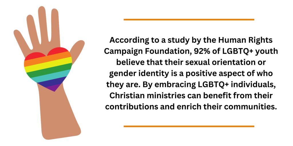 According to a study by Human Rights Campaign Foundation, 92% of LGBTQ+ youth believe that their sexual orientation or gender identity is a positive aspect of who they are.